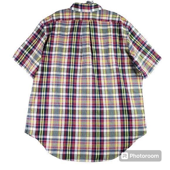 Polo Ralph Lauren Shirt Oxford Mens Size XL Plaid Button Down SS Collared - Picture 3 of 10